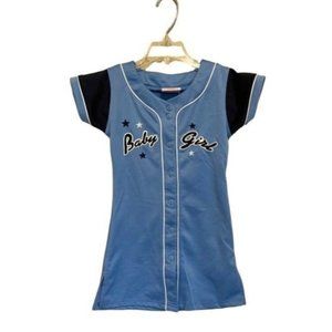 Blue jersey dress Girls size 4-5